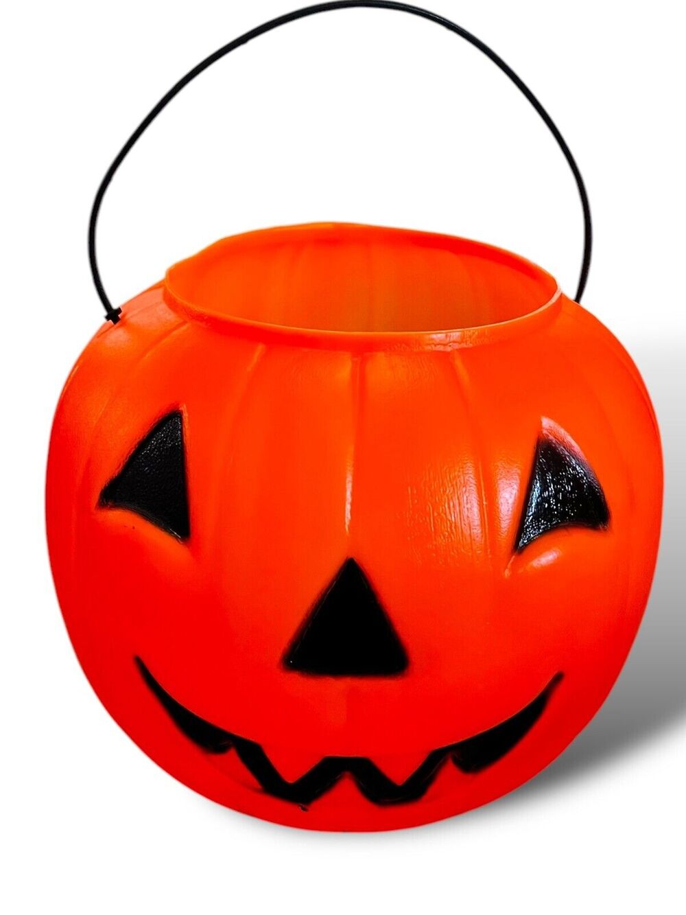 Vtg Norfolk VA Halloween Pumpkin Blow Mold Pail Bucket Made In USA